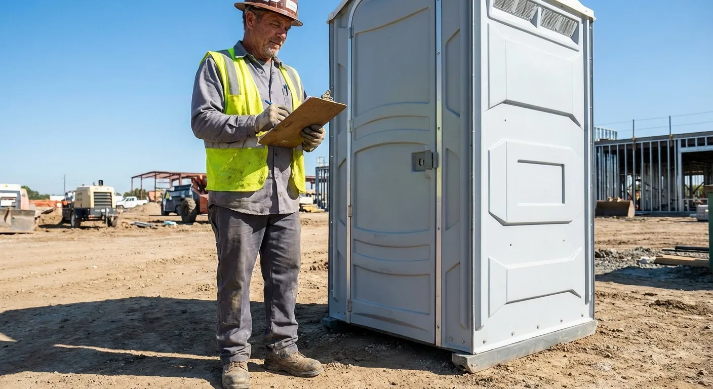 Portable toilet delivery truck ready for service in Denver, CO