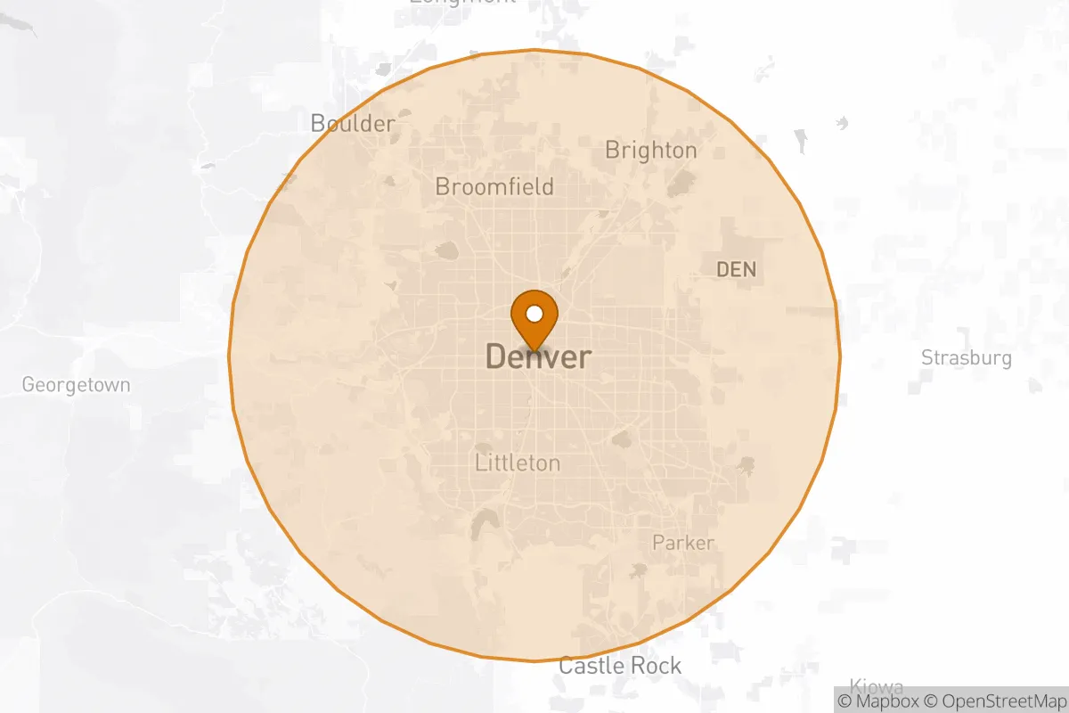 service area service area map in Denver, CO